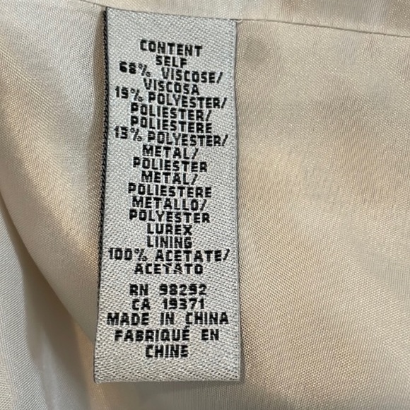 Flirty Tibi strapless dress in nude canvas with gold thread - Picture 6 of 6